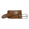 Johnston & Murphy Edge-Perfed Embossed Belt Tan