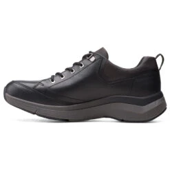 Clarks Wave 2.0 Vibe Black Leather (Men's) -Ecco Shoe Store Blk 5 b0a677de ee9d 40fa b2ad 624722fd6167
