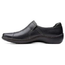 Clarks Cora Poppy Black Leather Slip-On (Women's) -Ecco Shoe Store CoraPoppy 2