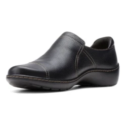 Clarks Cora Poppy Black Leather Slip-On (Women's) -Ecco Shoe Store CoraPoppy 5
