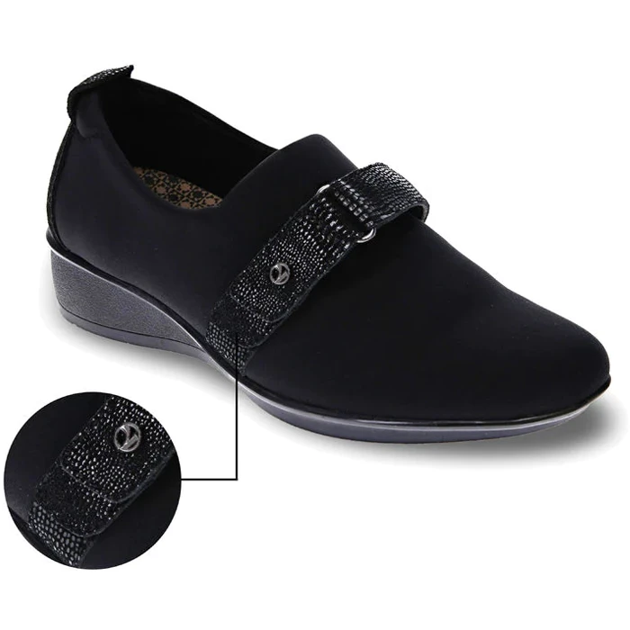 Revere Genoa Black Stretch Loafer (Women's) 2 Revere Genoa Black Stretch Loafer (Women's) - Image 2