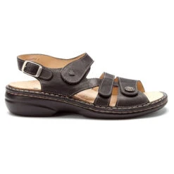 Finn Comfort Gomera Sandal Black Plisseelight (Women's) -Ecco Shoe Store MAR01698C