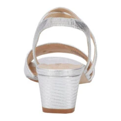 Walking Cradles Liza Heel Silver Lizard Print Leather (Women's) -Ecco Shoe Store Sil 6