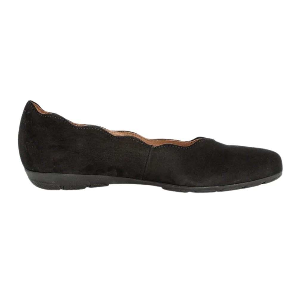 Gabor Scalloped Black Suede Ballet (Women's) 1 Gabor Scalloped Black Suede Ballet (Women's)