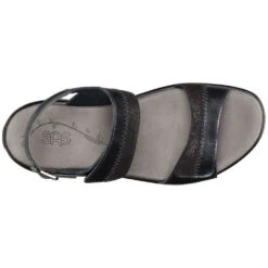 SAS Nudu Sandal Black Midnight Leather (Women's) -Ecco Shoe Store black midnight 6