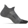 Feetures Elite Max Cushion No Show Tab Socks Grey