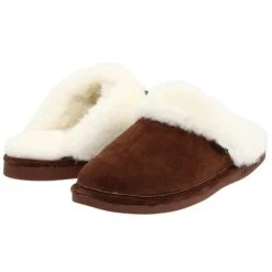 Old Friend Scuff Slipper Dark Brown Sheepskin (Women's)