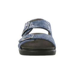 SAS Relaxed Sandal Silver Blue Leather (Women's) -Ecco Shoe Store silver blue 4